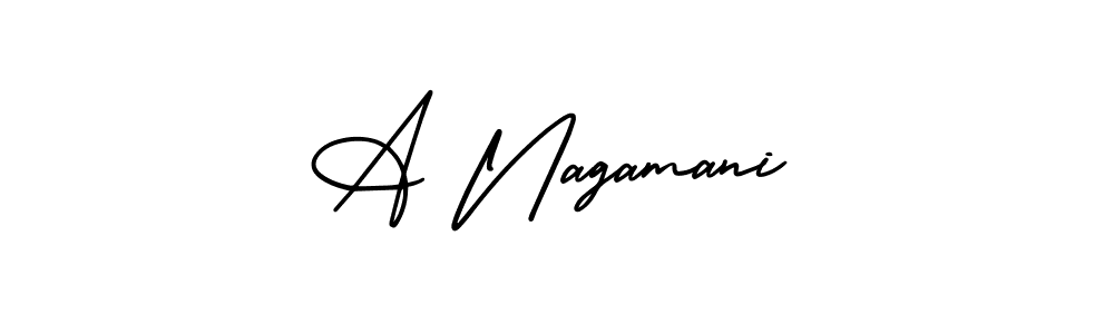 Similarly AmerikaSignatureDemo-Regular is the best handwritten signature design. Signature creator online .You can use it as an online autograph creator for name A Nagamani. A Nagamani signature style 3 images and pictures png