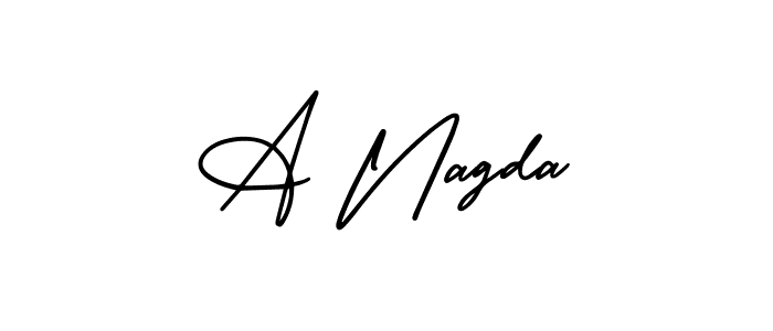 Make a beautiful signature design for name A Nagda. With this signature (AmerikaSignatureDemo-Regular) style, you can create a handwritten signature for free. A Nagda signature style 3 images and pictures png