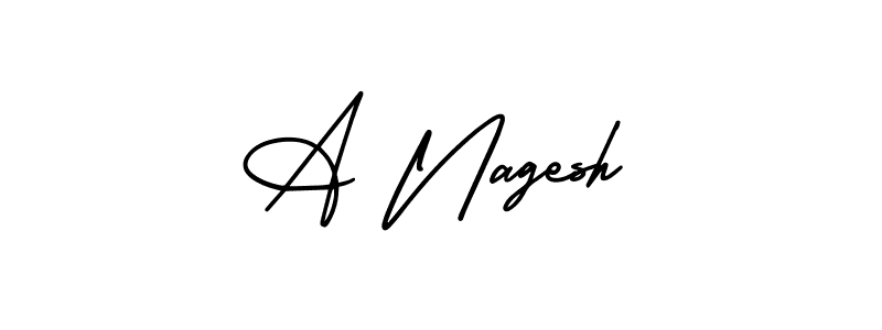 The best way (AmerikaSignatureDemo-Regular) to make a short signature is to pick only two or three words in your name. The name A Nagesh include a total of six letters. For converting this name. A Nagesh signature style 3 images and pictures png