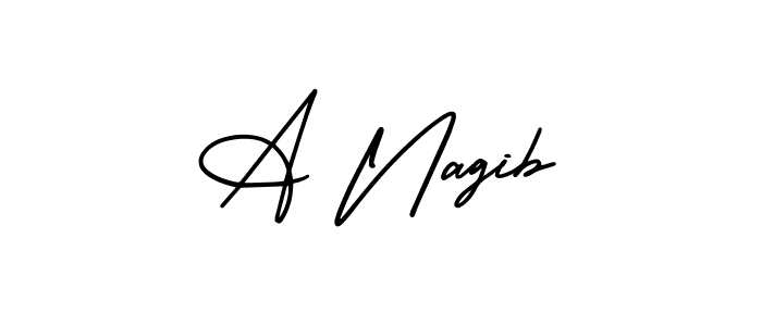Similarly AmerikaSignatureDemo-Regular is the best handwritten signature design. Signature creator online .You can use it as an online autograph creator for name A Nagib. A Nagib signature style 3 images and pictures png