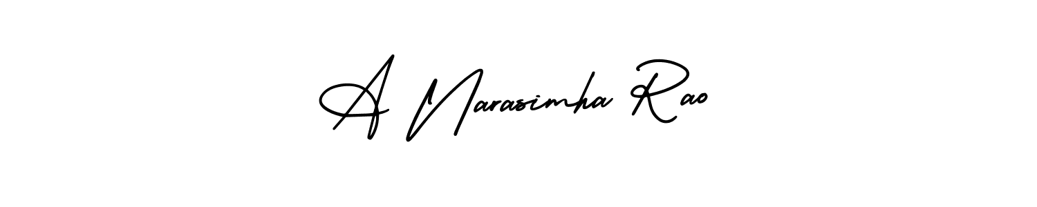 A Narasimha Rao stylish signature style. Best Handwritten Sign (AmerikaSignatureDemo-Regular) for my name. Handwritten Signature Collection Ideas for my name A Narasimha Rao. A Narasimha Rao signature style 3 images and pictures png