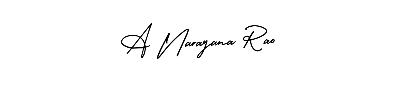 You should practise on your own different ways (AmerikaSignatureDemo-Regular) to write your name (A Narayana Rao) in signature. don't let someone else do it for you. A Narayana Rao signature style 3 images and pictures png