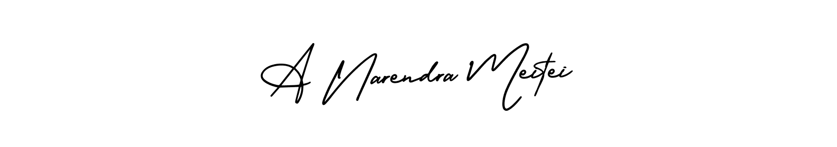 A Narendra Meitei stylish signature style. Best Handwritten Sign (AmerikaSignatureDemo-Regular) for my name. Handwritten Signature Collection Ideas for my name A Narendra Meitei. A Narendra Meitei signature style 3 images and pictures png