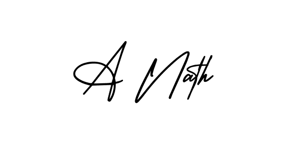 You should practise on your own different ways (AmerikaSignatureDemo-Regular) to write your name (A Nath) in signature. don't let someone else do it for you. A Nath signature style 3 images and pictures png