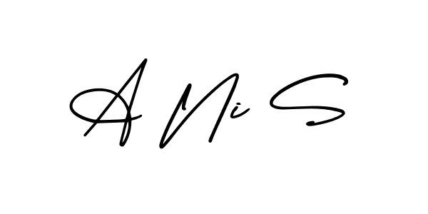 Design your own signature with our free online signature maker. With this signature software, you can create a handwritten (AmerikaSignatureDemo-Regular) signature for name A Ni S. A Ni S signature style 3 images and pictures png