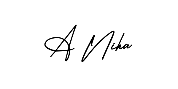 Similarly AmerikaSignatureDemo-Regular is the best handwritten signature design. Signature creator online .You can use it as an online autograph creator for name A Niha. A Niha signature style 3 images and pictures png