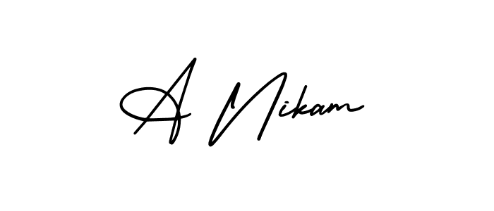 AmerikaSignatureDemo-Regular is a professional signature style that is perfect for those who want to add a touch of class to their signature. It is also a great choice for those who want to make their signature more unique. Get A Nikam name to fancy signature for free. A Nikam signature style 3 images and pictures png