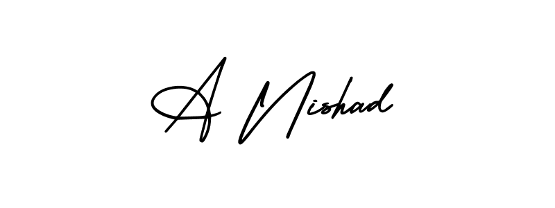 AmerikaSignatureDemo-Regular is a professional signature style that is perfect for those who want to add a touch of class to their signature. It is also a great choice for those who want to make their signature more unique. Get A Nishad name to fancy signature for free. A Nishad signature style 3 images and pictures png