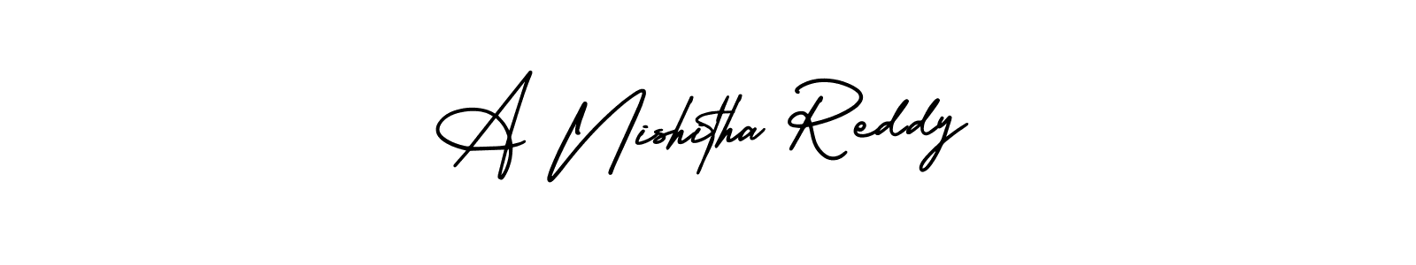 A Nishitha Reddy stylish signature style. Best Handwritten Sign (AmerikaSignatureDemo-Regular) for my name. Handwritten Signature Collection Ideas for my name A Nishitha Reddy. A Nishitha Reddy signature style 3 images and pictures png