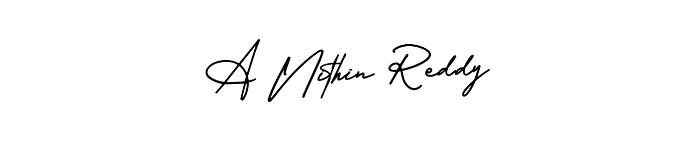 Create a beautiful signature design for name A Nithin Reddy. With this signature (AmerikaSignatureDemo-Regular) fonts, you can make a handwritten signature for free. A Nithin Reddy signature style 3 images and pictures png