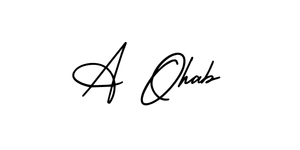 Make a beautiful signature design for name A Ohab. Use this online signature maker to create a handwritten signature for free. A Ohab signature style 3 images and pictures png