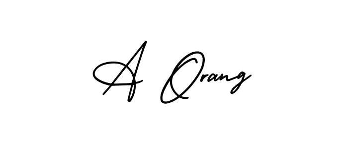 A Orang stylish signature style. Best Handwritten Sign (AmerikaSignatureDemo-Regular) for my name. Handwritten Signature Collection Ideas for my name A Orang. A Orang signature style 3 images and pictures png