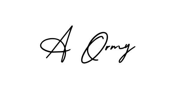 Create a beautiful signature design for name A Ormy. With this signature (AmerikaSignatureDemo-Regular) fonts, you can make a handwritten signature for free. A Ormy signature style 3 images and pictures png