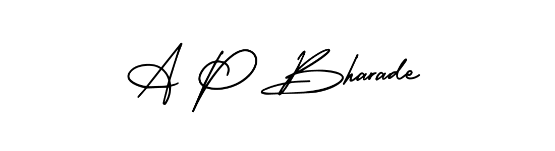 How to Draw A P Bharade signature style? AmerikaSignatureDemo-Regular is a latest design signature styles for name A P Bharade. A P Bharade signature style 3 images and pictures png