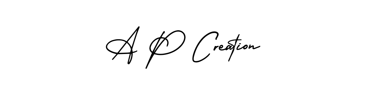 Similarly AmerikaSignatureDemo-Regular is the best handwritten signature design. Signature creator online .You can use it as an online autograph creator for name A P Creation. A P Creation signature style 3 images and pictures png