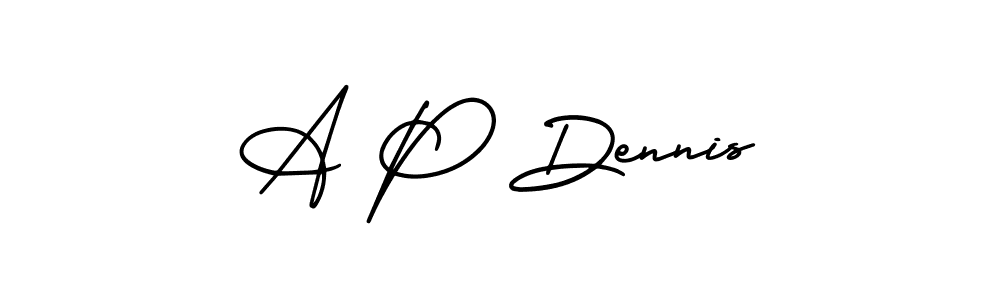 You should practise on your own different ways (AmerikaSignatureDemo-Regular) to write your name (A P Dennis) in signature. don't let someone else do it for you. A P Dennis signature style 3 images and pictures png