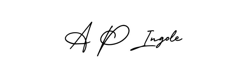 AmerikaSignatureDemo-Regular is a professional signature style that is perfect for those who want to add a touch of class to their signature. It is also a great choice for those who want to make their signature more unique. Get A P Ingole name to fancy signature for free. A P Ingole signature style 3 images and pictures png