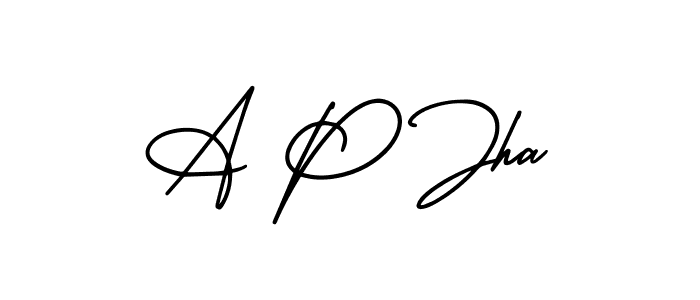 Also You can easily find your signature by using the search form. We will create A P Jha name handwritten signature images for you free of cost using AmerikaSignatureDemo-Regular sign style. A P Jha signature style 3 images and pictures png