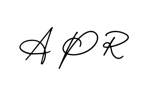 Design your own signature with our free online signature maker. With this signature software, you can create a handwritten (AmerikaSignatureDemo-Regular) signature for name A P R. A P R signature style 3 images and pictures png