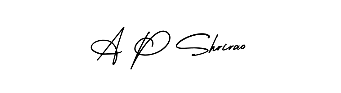 Use a signature maker to create a handwritten signature online. With this signature software, you can design (AmerikaSignatureDemo-Regular) your own signature for name A P Shrirao. A P Shrirao signature style 3 images and pictures png