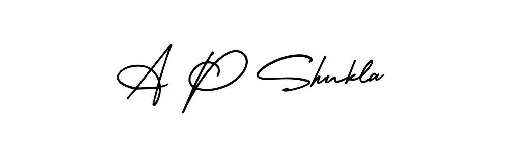 Also You can easily find your signature by using the search form. We will create A P Shukla name handwritten signature images for you free of cost using AmerikaSignatureDemo-Regular sign style. A P Shukla signature style 3 images and pictures png