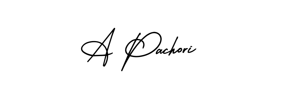 How to make A Pachori name signature. Use AmerikaSignatureDemo-Regular style for creating short signs online. This is the latest handwritten sign. A Pachori signature style 3 images and pictures png