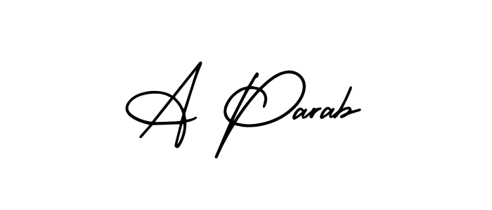 Check out images of Autograph of A Parab name. Actor A Parab Signature Style. AmerikaSignatureDemo-Regular is a professional sign style online. A Parab signature style 3 images and pictures png