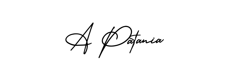 Use a signature maker to create a handwritten signature online. With this signature software, you can design (AmerikaSignatureDemo-Regular) your own signature for name A Patania. A Patania signature style 3 images and pictures png