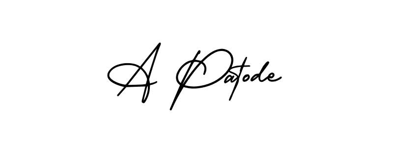 Create a beautiful signature design for name A Patode. With this signature (AmerikaSignatureDemo-Regular) fonts, you can make a handwritten signature for free. A Patode signature style 3 images and pictures png