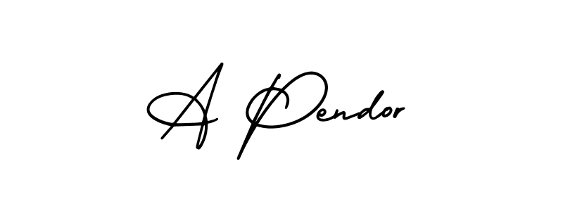 It looks lik you need a new signature style for name A Pendor. Design unique handwritten (AmerikaSignatureDemo-Regular) signature with our free signature maker in just a few clicks. A Pendor signature style 3 images and pictures png