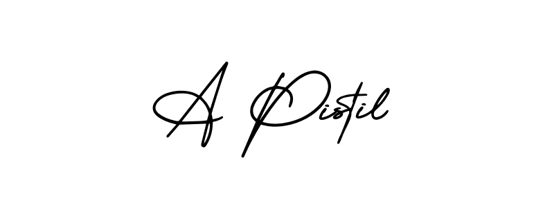 Use a signature maker to create a handwritten signature online. With this signature software, you can design (AmerikaSignatureDemo-Regular) your own signature for name A Pistil. A Pistil signature style 3 images and pictures png