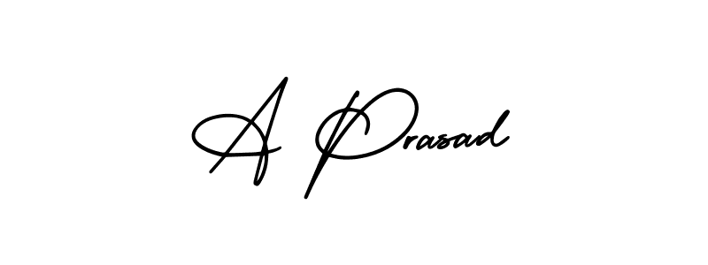 The best way (AmerikaSignatureDemo-Regular) to make a short signature is to pick only two or three words in your name. The name A Prasad include a total of six letters. For converting this name. A Prasad signature style 3 images and pictures png