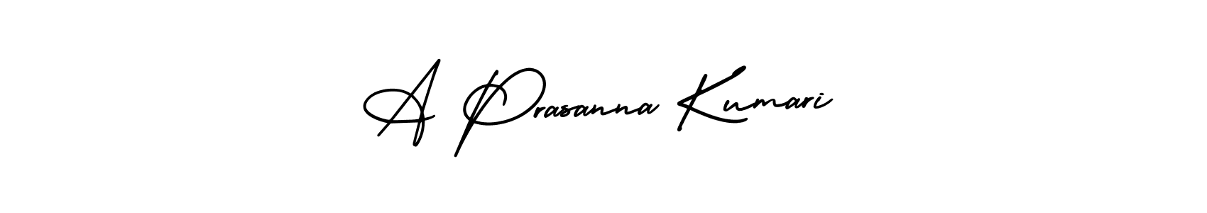 You should practise on your own different ways (AmerikaSignatureDemo-Regular) to write your name (A Prasanna Kumari) in signature. don't let someone else do it for you. A Prasanna Kumari signature style 3 images and pictures png