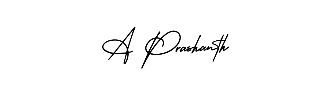 Make a beautiful signature design for name A Prashanth. With this signature (AmerikaSignatureDemo-Regular) style, you can create a handwritten signature for free. A Prashanth signature style 3 images and pictures png