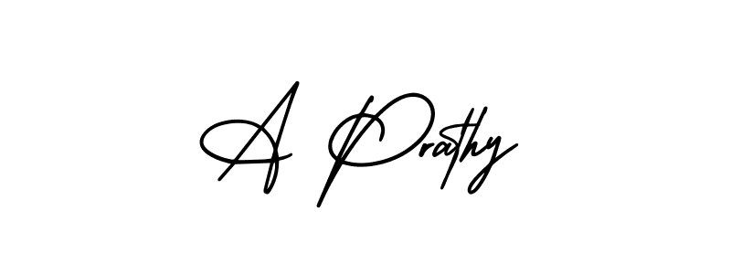 Use a signature maker to create a handwritten signature online. With this signature software, you can design (AmerikaSignatureDemo-Regular) your own signature for name A Prathy. A Prathy signature style 3 images and pictures png