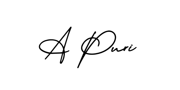 Similarly AmerikaSignatureDemo-Regular is the best handwritten signature design. Signature creator online .You can use it as an online autograph creator for name A Puri. A Puri signature style 3 images and pictures png