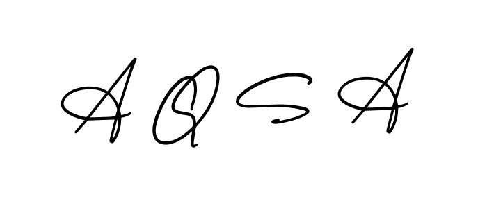 How to make A Q S A name signature. Use AmerikaSignatureDemo-Regular style for creating short signs online. This is the latest handwritten sign. A Q S A signature style 3 images and pictures png