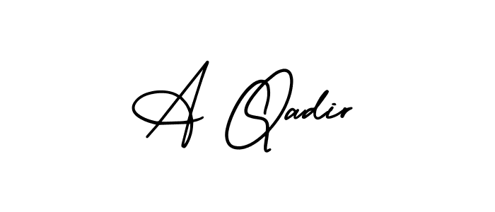 A Qadir stylish signature style. Best Handwritten Sign (AmerikaSignatureDemo-Regular) for my name. Handwritten Signature Collection Ideas for my name A Qadir. A Qadir signature style 3 images and pictures png