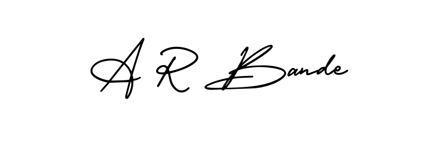 if you are searching for the best signature style for your name A R Bande. so please give up your signature search. here we have designed multiple signature styles  using AmerikaSignatureDemo-Regular. A R Bande signature style 3 images and pictures png