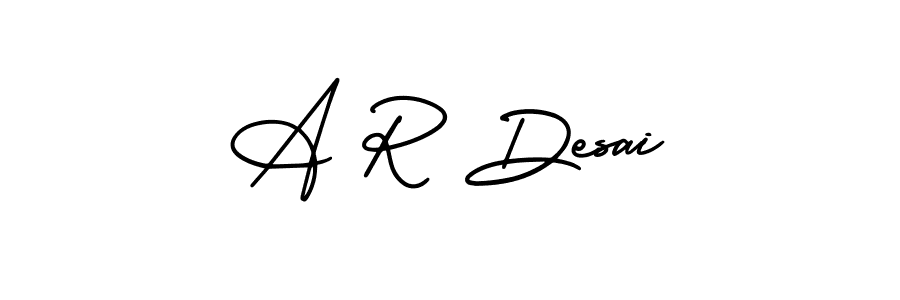 Use a signature maker to create a handwritten signature online. With this signature software, you can design (AmerikaSignatureDemo-Regular) your own signature for name A R Desai. A R Desai signature style 3 images and pictures png