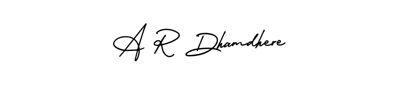 It looks lik you need a new signature style for name A R Dhamdhere. Design unique handwritten (AmerikaSignatureDemo-Regular) signature with our free signature maker in just a few clicks. A R Dhamdhere signature style 3 images and pictures png
