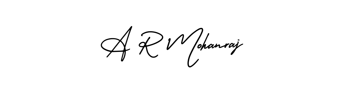 How to make A R Mohanraj name signature. Use AmerikaSignatureDemo-Regular style for creating short signs online. This is the latest handwritten sign. A R Mohanraj signature style 3 images and pictures png