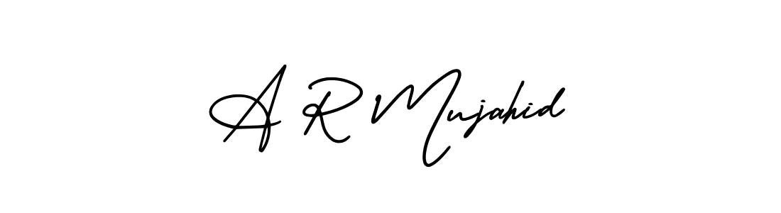 Also You can easily find your signature by using the search form. We will create A R Mujahid name handwritten signature images for you free of cost using AmerikaSignatureDemo-Regular sign style. A R Mujahid signature style 3 images and pictures png
