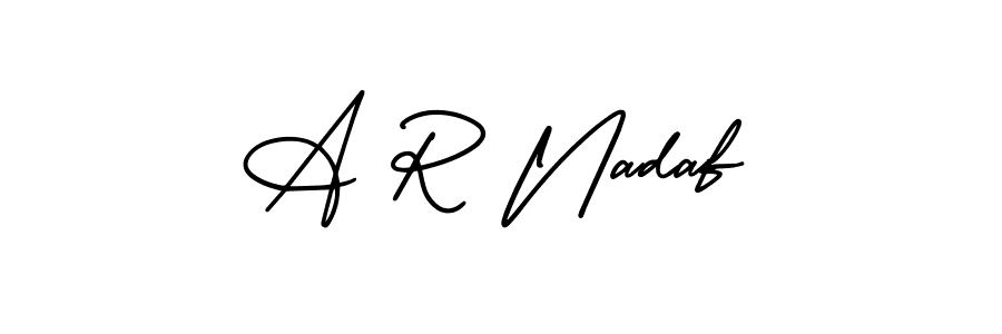 Make a beautiful signature design for name A R Nadaf. With this signature (AmerikaSignatureDemo-Regular) style, you can create a handwritten signature for free. A R Nadaf signature style 3 images and pictures png