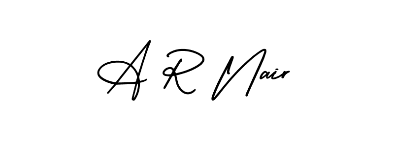 Use a signature maker to create a handwritten signature online. With this signature software, you can design (AmerikaSignatureDemo-Regular) your own signature for name A R Nair. A R Nair signature style 3 images and pictures png