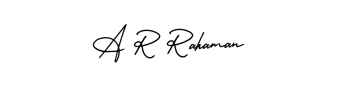 Design your own signature with our free online signature maker. With this signature software, you can create a handwritten (AmerikaSignatureDemo-Regular) signature for name A R Rahaman. A R Rahaman signature style 3 images and pictures png