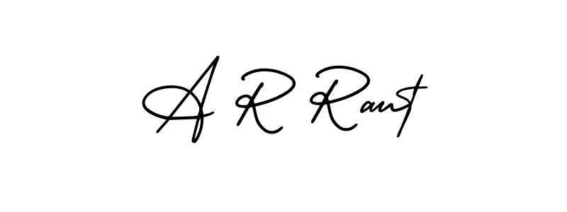 Design your own signature with our free online signature maker. With this signature software, you can create a handwritten (AmerikaSignatureDemo-Regular) signature for name A R Raut. A R Raut signature style 3 images and pictures png