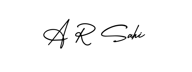Make a beautiful signature design for name A R Sahi. With this signature (AmerikaSignatureDemo-Regular) style, you can create a handwritten signature for free. A R Sahi signature style 3 images and pictures png