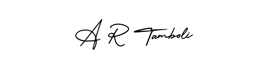 Similarly AmerikaSignatureDemo-Regular is the best handwritten signature design. Signature creator online .You can use it as an online autograph creator for name A R Tamboli. A R Tamboli signature style 3 images and pictures png