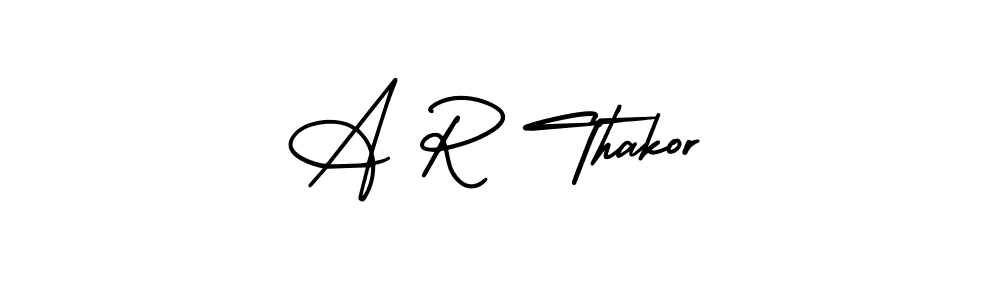 Create a beautiful signature design for name A R Thakor. With this signature (AmerikaSignatureDemo-Regular) fonts, you can make a handwritten signature for free. A R Thakor signature style 3 images and pictures png